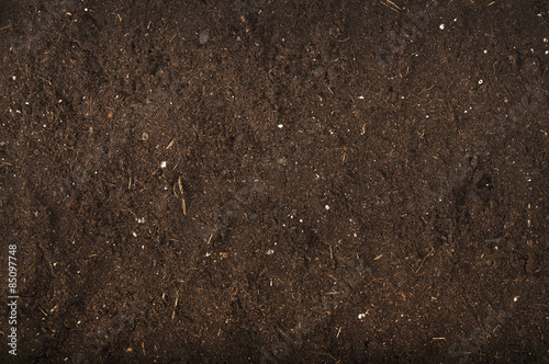 brown background of soil for gardening studio shoot