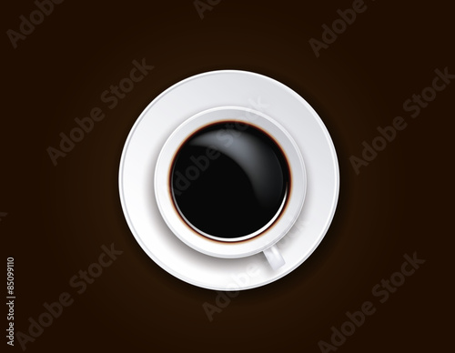 Cup of coffee. Top view