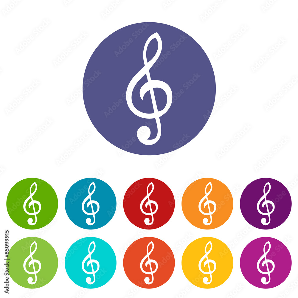 Treble clef web flat icon Treble clef web flat icon
