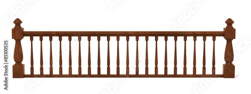 3d render of wooden railings photo