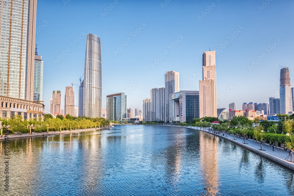 dusk scene of tianjin haihe river dusk scene of tianjin haihe river