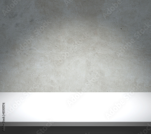 White table with concrete background