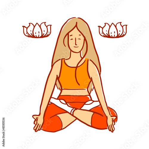 Girl in lotus pose