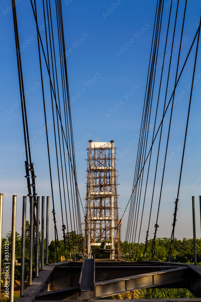 Fototapeta premium Rope bridge construction