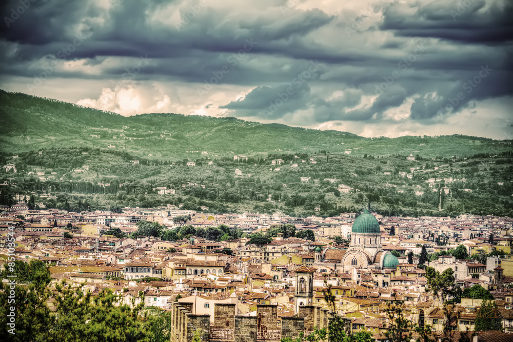 Florence panorama in vintage tone effect