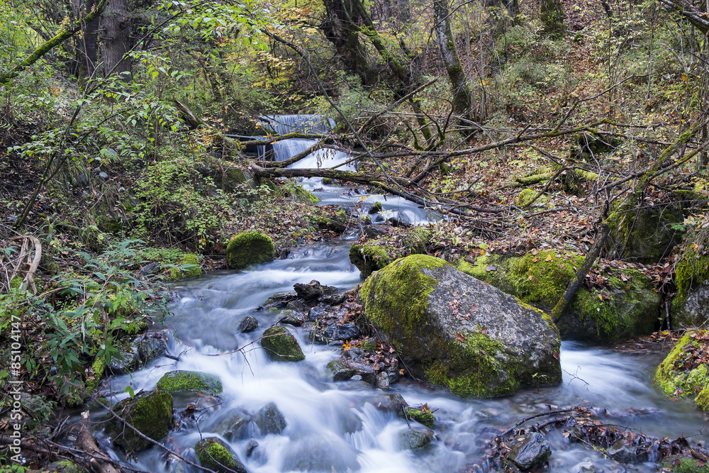 Waterfall. Jiuzhaigou Valley was recognize by UNESCO as a World Heritage Site and a World Biosphere Reserve - China