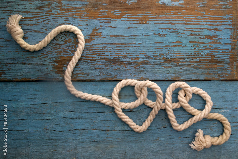 leash rope into heart shape on wood leash rope into heart shape on wood