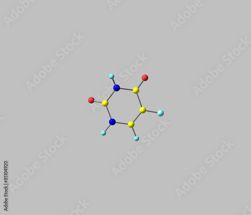 Fluorouracil molecule isolated on grey © ollaweila