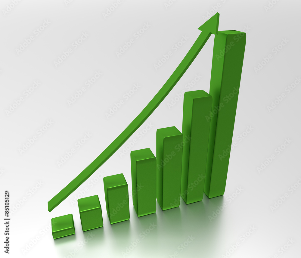 Illustration of graph with the growing progress Illustration of graph with the growing progress