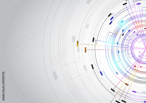Edge digital technology circles background