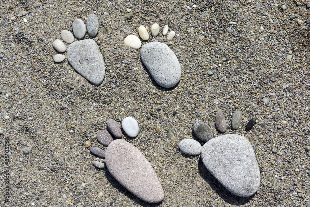 foot prints of stones on beach Lesvos foot prints of stones on beach Lesvos