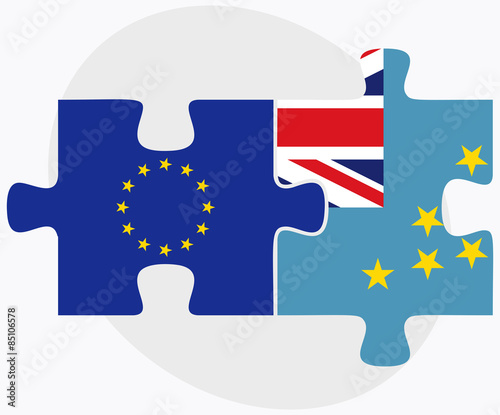 European Union and Tuvalu Flags photo