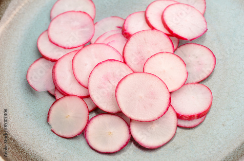 Radishes on a plate