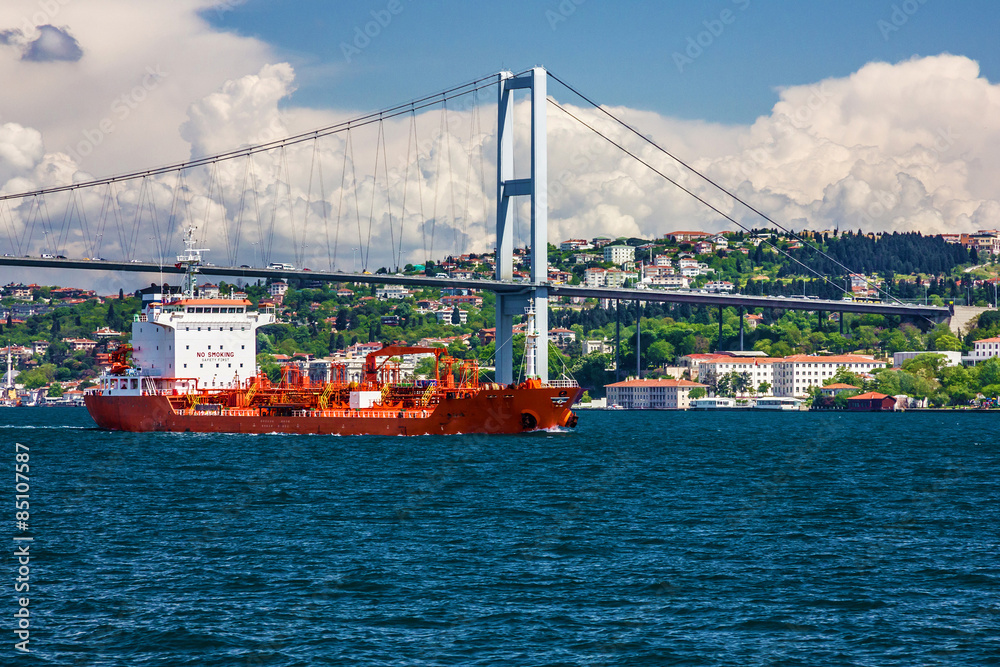 Cargo vessel in Bosphorus, Istanbul, Turkey