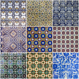 Background collage. Ceramic tile, Azulejo, Lisbon, Portugal