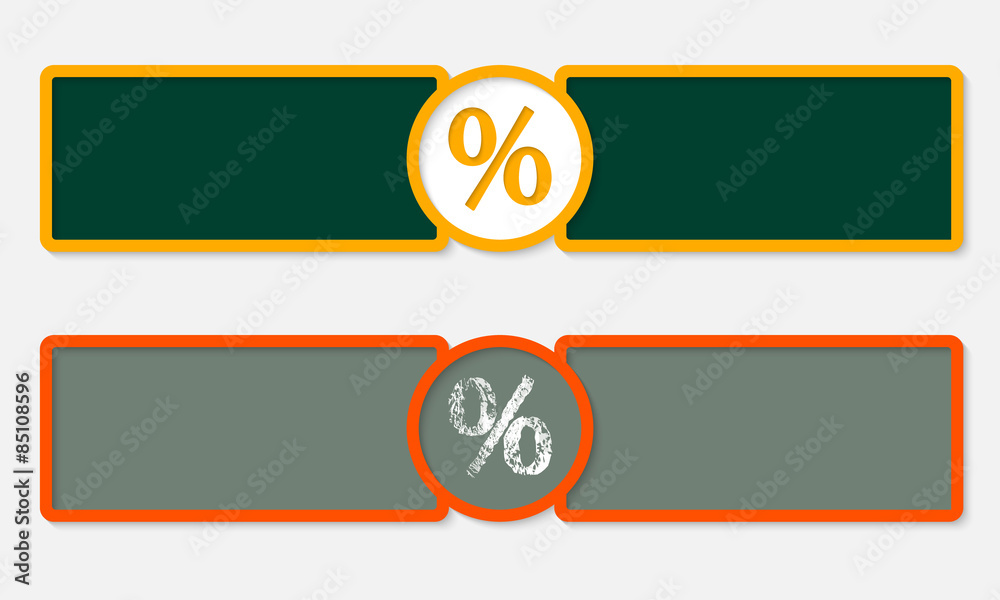 Fototapeta premium Abstract text frames for your text and the symbol of percent