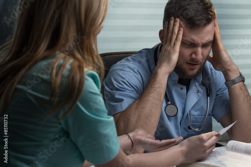 Medical staff is arguing