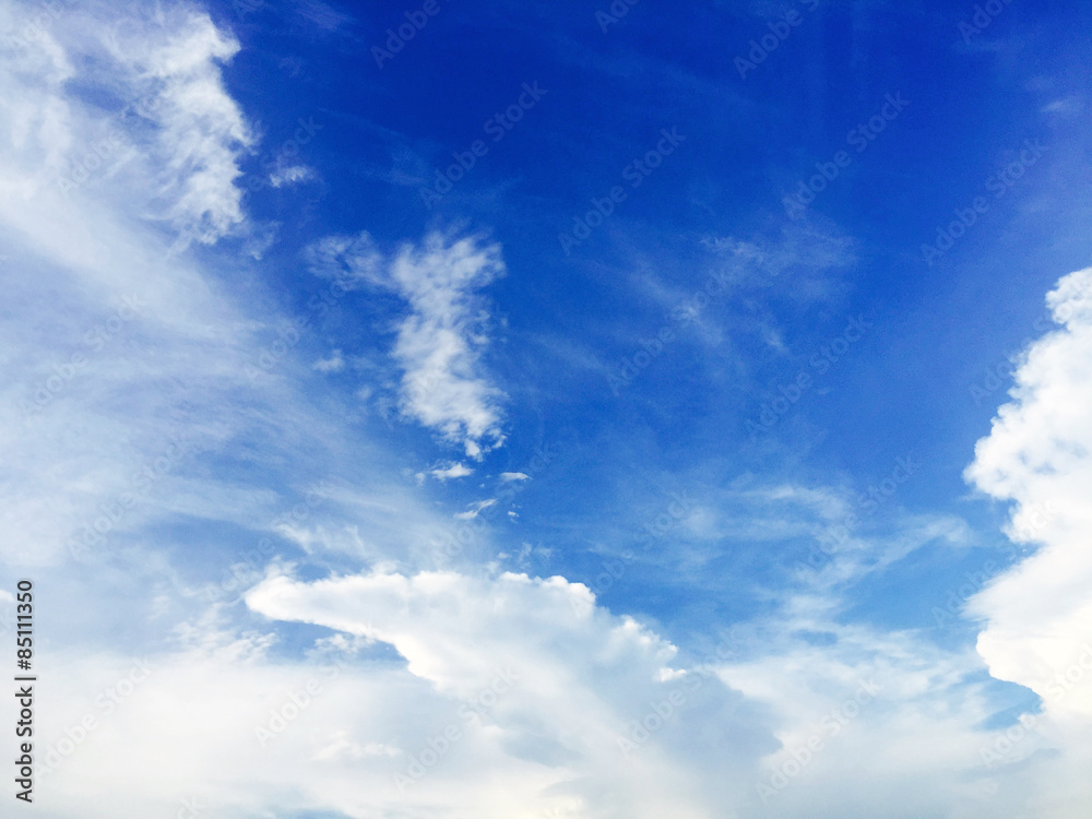 blue sky with clouds closeup
