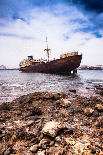 broken ship near Lanzarote coast © Ievgen Skrypko