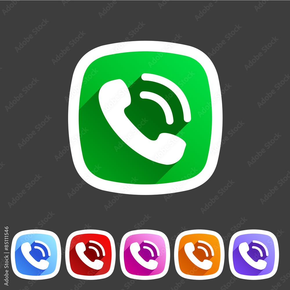 Phone flat icon sign symbol logo label set Phone flat icon sign symbol logo label set
