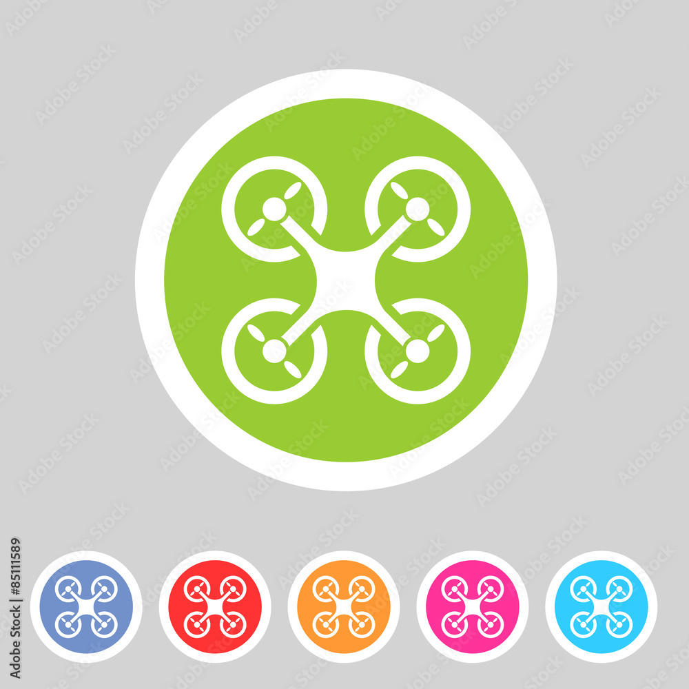 Quadrocopter flat icon sign symbol logo label set Quadrocopter flat icon sign symbol logo label set