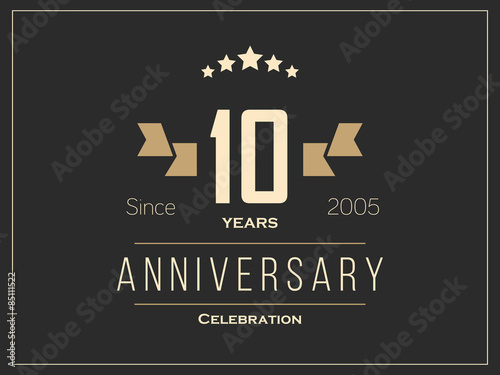 Ten years anniversary celebration logotype. 10th anniversary logo.