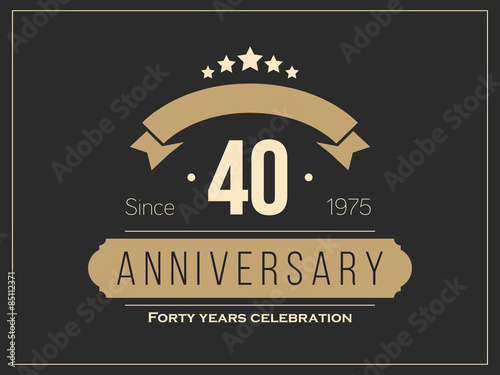 Forty years anniversary celebration logotype. 40th anniversary logo.