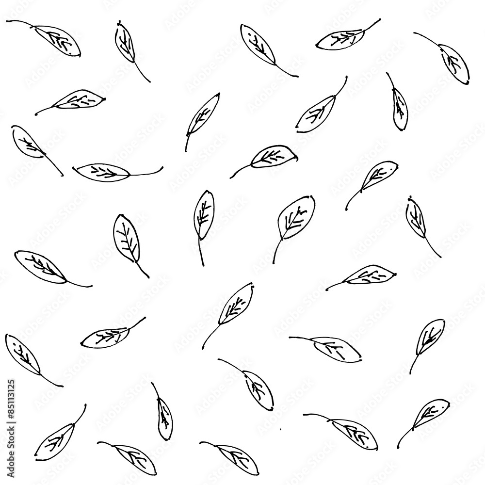 Obraz premium hand drawn cartoon leaves design