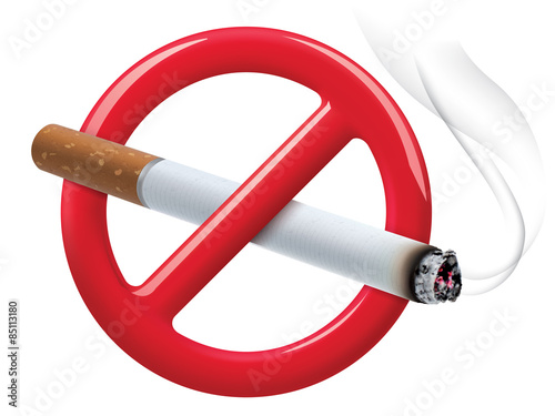 No smoking sign isolated on white. Vector illustration photo