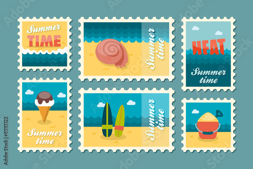 Summertime stamp set flat
