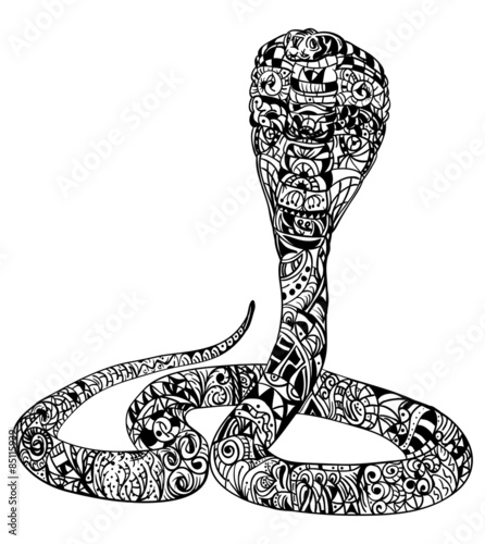snake cobra zentangle