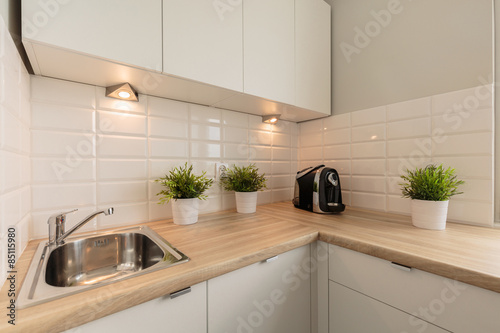 Flower pots on the worktop