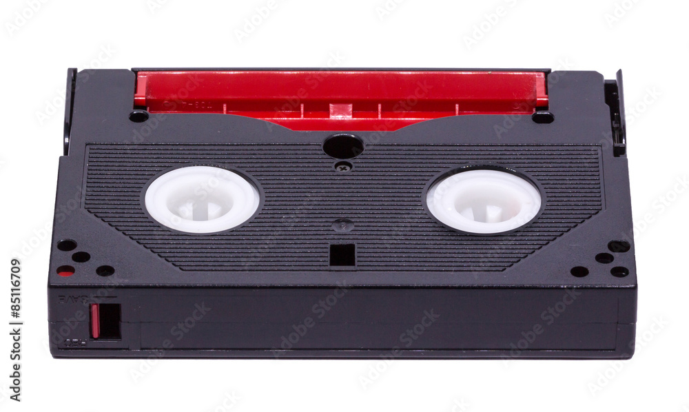 Obraz premium 8 mm video tape on white background.