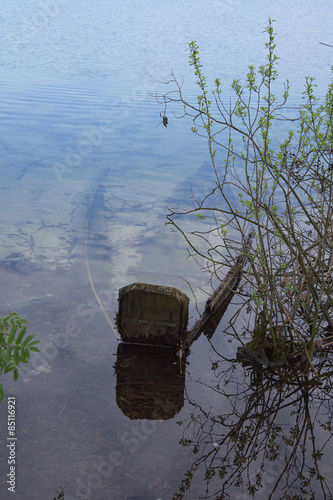 Old boat wreck  (Pisochne ozero, Ukraine) photo