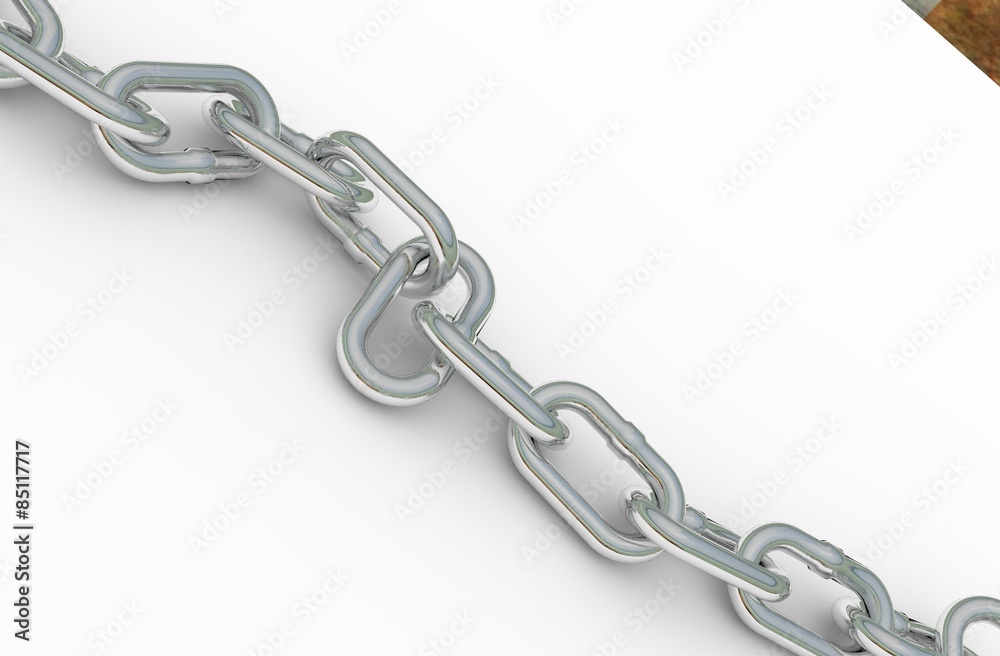 Metal chain, isolated on white Metal chain, isolated on white