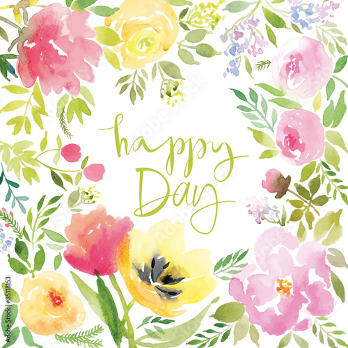 Greeting card with tulips.