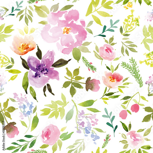 Watercolor flower pattern