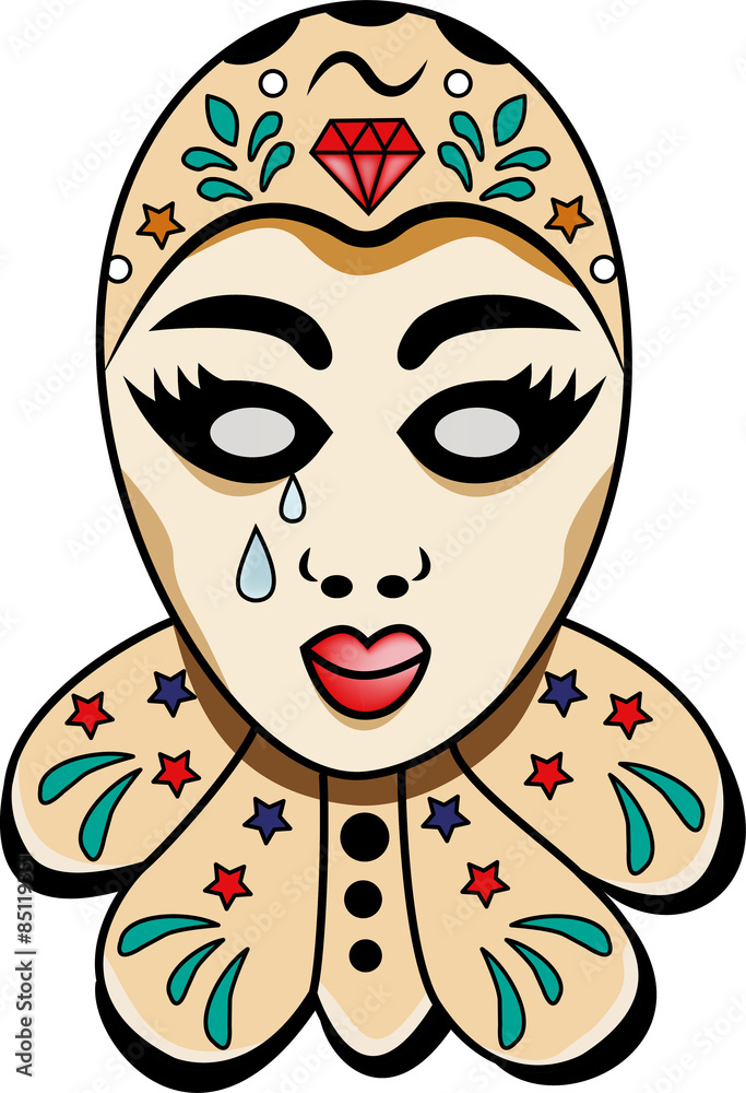 vector illustration of a crying mask vector illustration of a crying mask