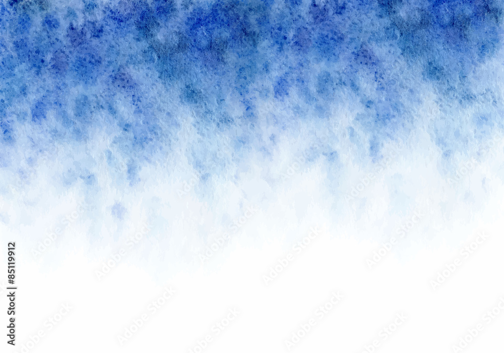 winter blue watercolor background. Vector template