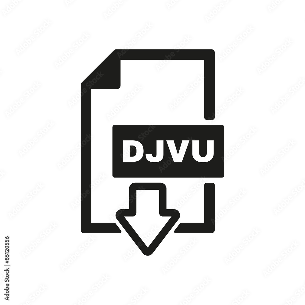 The DJVU icon. File format symbol. Flat The DJVU icon. File format symbol. Flat