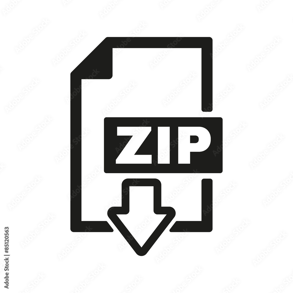 The ZIP file icon. Archive and compressed symbol The ZIP file icon. Archive and compressed symbol