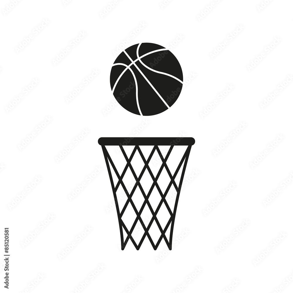 Plakat The basketball icon. Game symbol. Flat