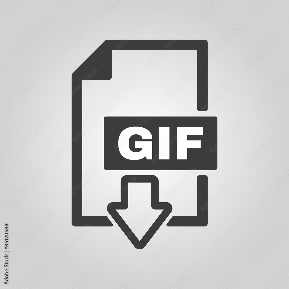 The GIF icon. File format symbol. Flat The GIF icon. File format symbol. Flat