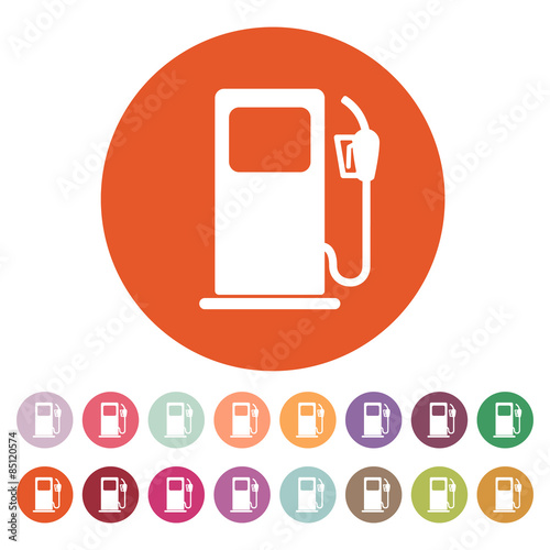The gas station icon. Gasoline and diesel fuel symbol. Flat