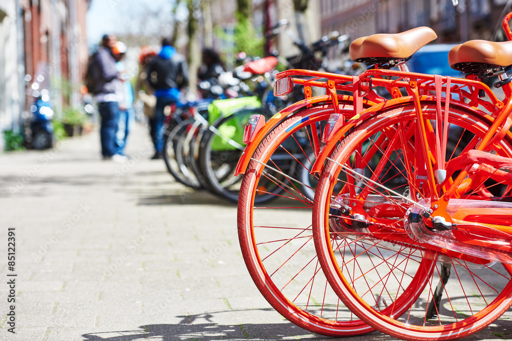 bikes on street in city