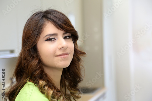 Portrait of Young Hispanic Female Healthcare worker with copy space.