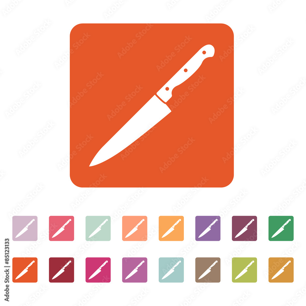 The knife icon. Chopper Knife symbol. Flat The knife icon. Chopper Knife symbol. Flat