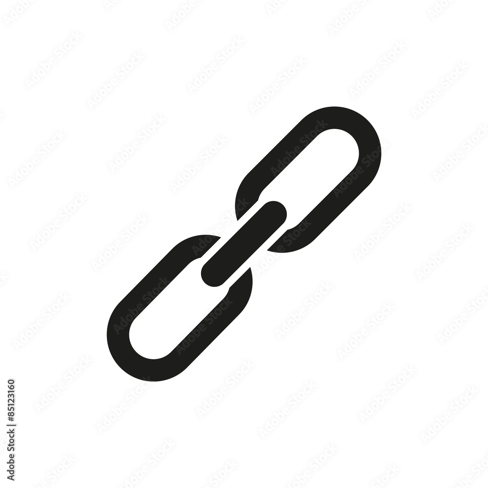 The link icon. Linked symbol. Flat The link icon. Linked symbol. Flat