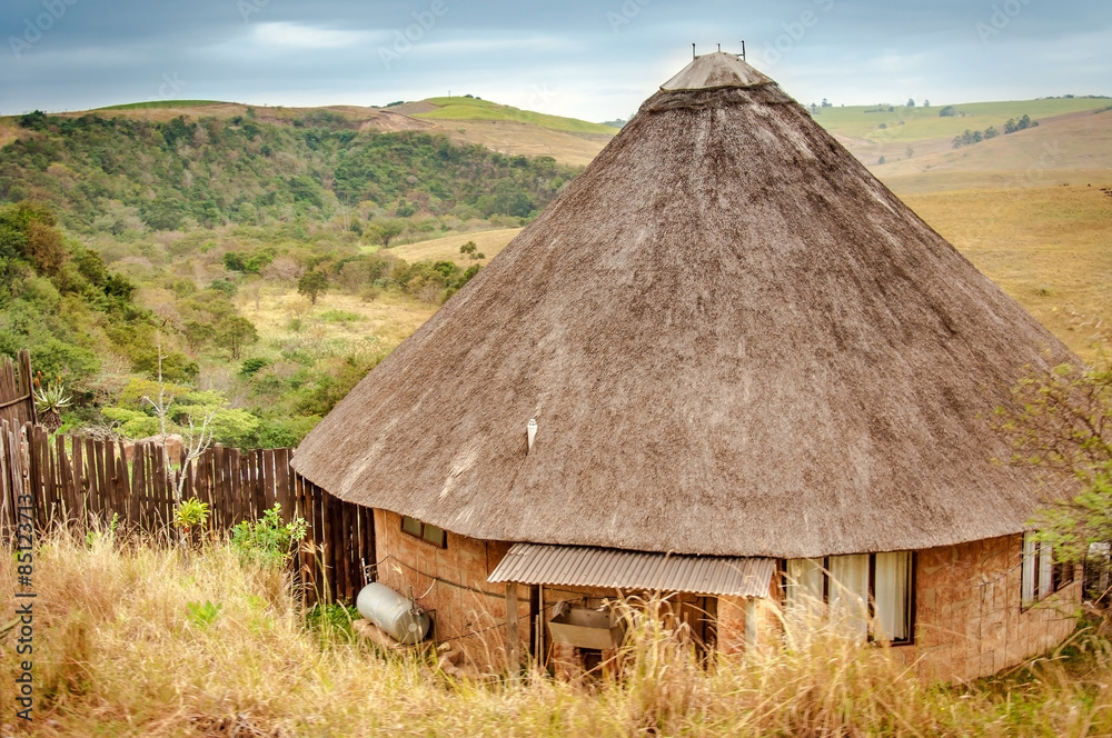 Rondavel Traditional African House Kwazulu Natal South Africa Stock 