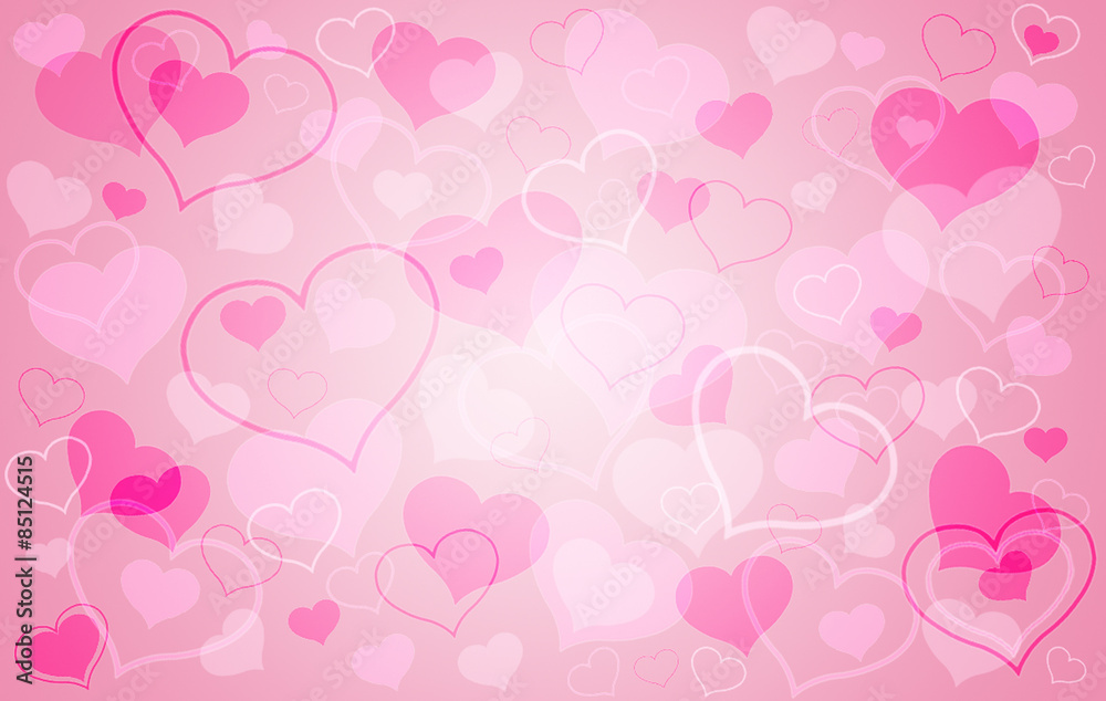 Saint Valentines Day abstract background with pink hearts shapes, romantic love concept